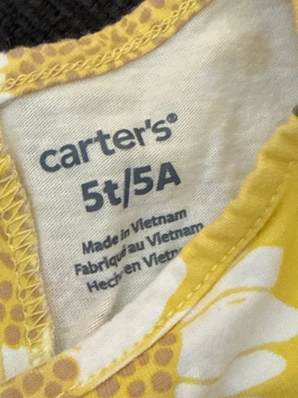 Carter's Yellow Sunflower Knit Dress with White Blooms